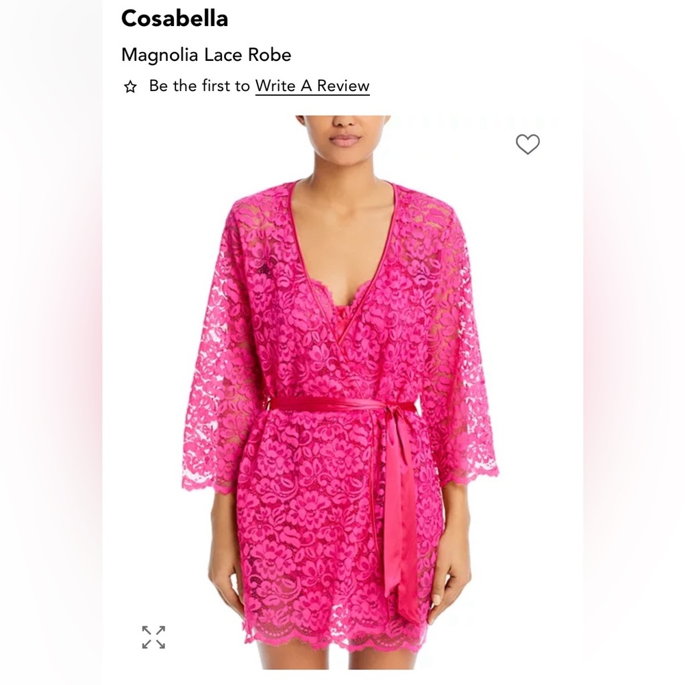 Cosabella Magnolia Pink Lace Robe